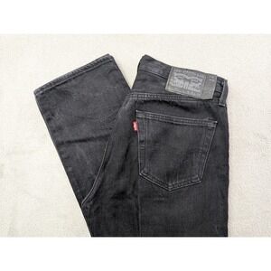 Levi Strauss & Co 501 Mens W32 L34 Black Button Fly Denim Jeans Pants